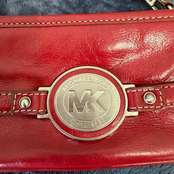 Michael Kors Handbags - Michael Kors Cherry Red Wristlet with Silver Logo
